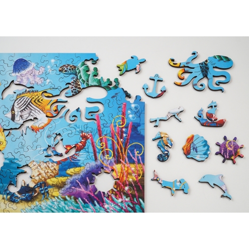 Drewniane puzzle A4 Blanka Olasik "Podwodny świat" 135el.